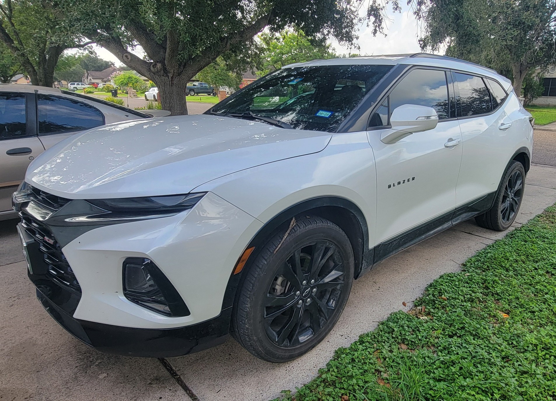 Before — 2023 Chevy Blazer covered in road grime
